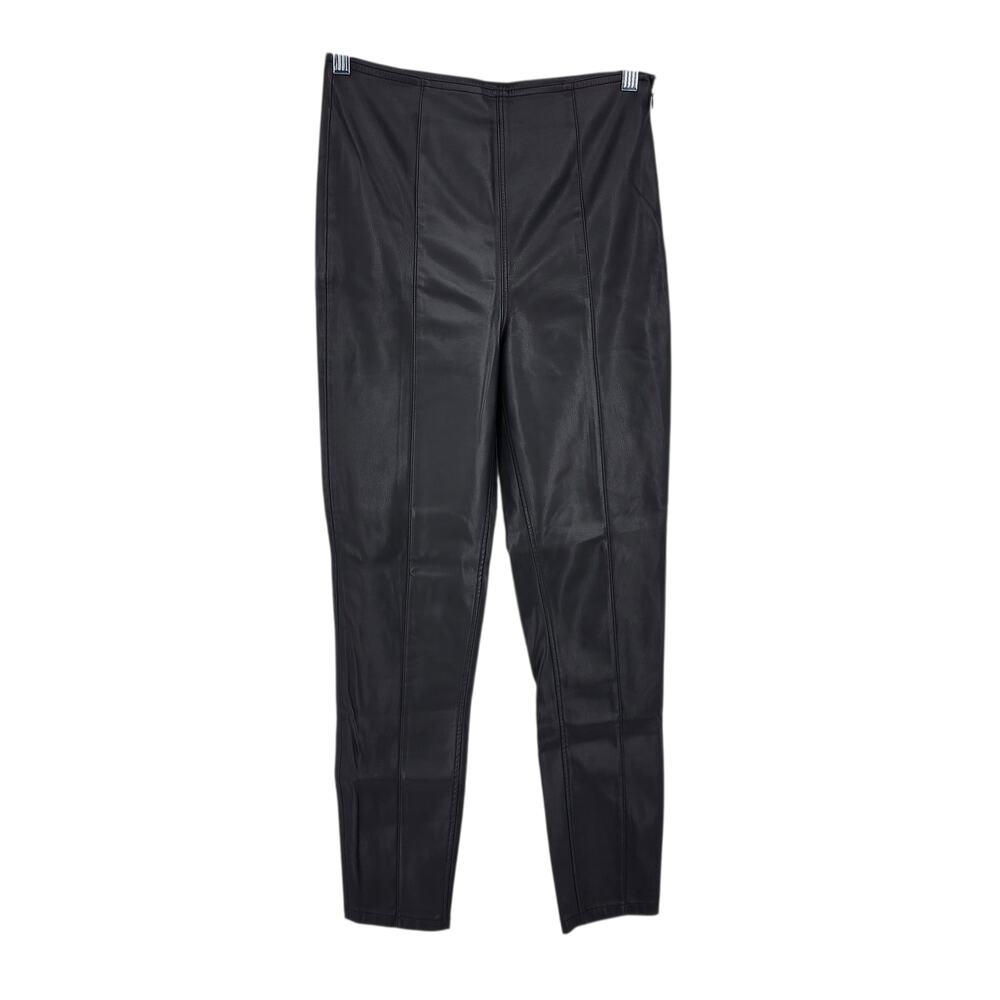 We The Free Black Faux Leather Spitfire Stacked Skinny Legging Pants Size 27